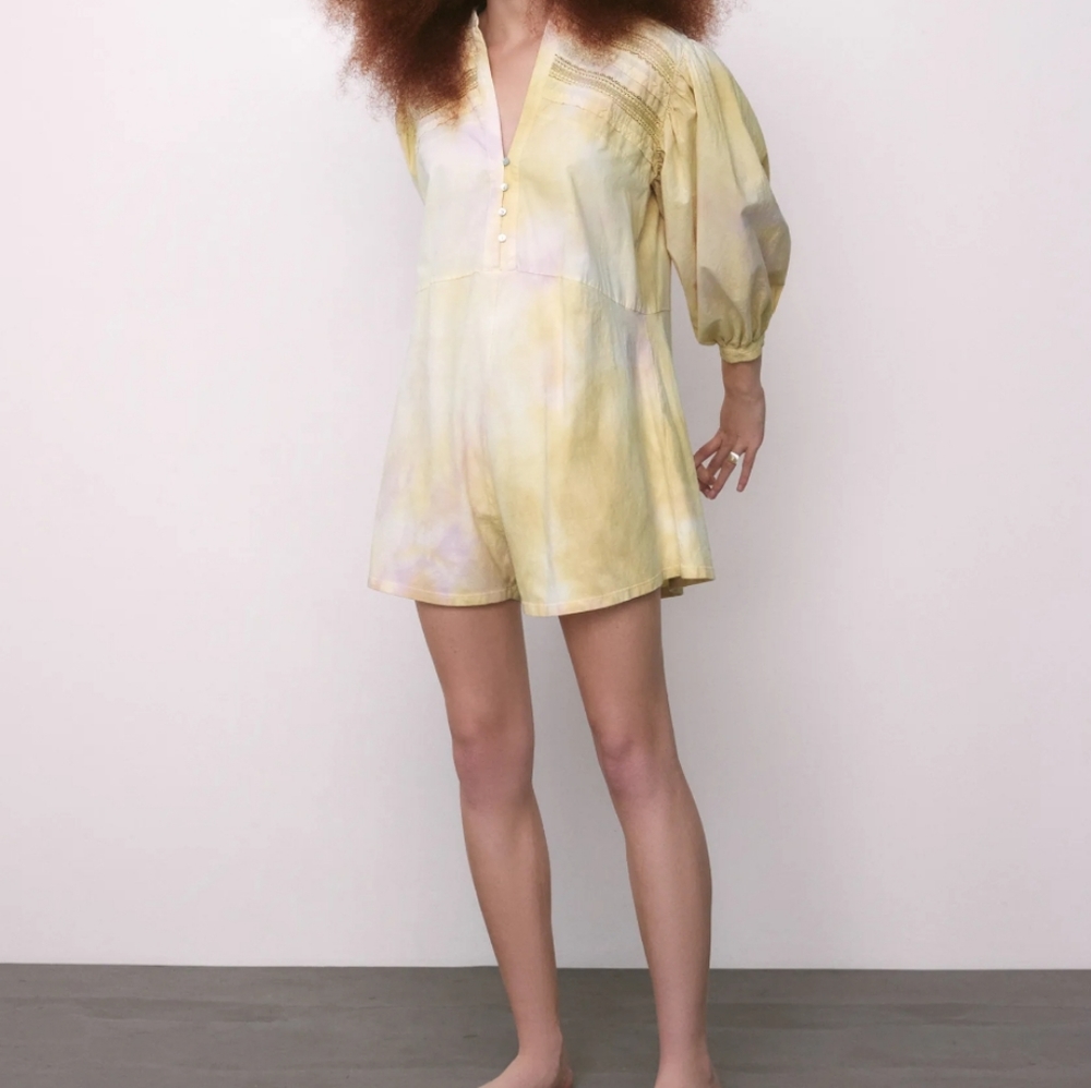Zara tiedye short jumpsuit NWT